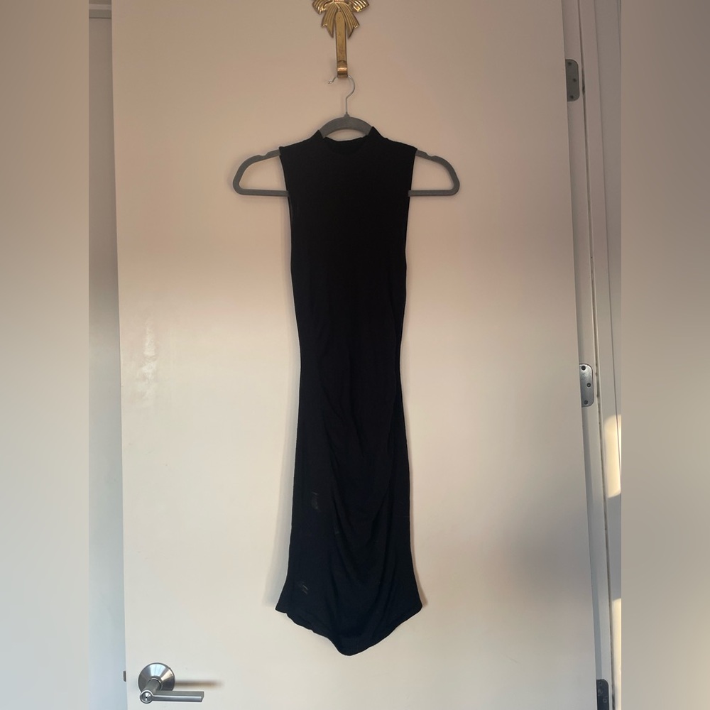 Express black bodycon stretchy soft mock neck dress